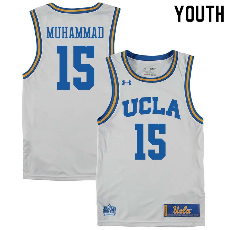 Youth #15 Shabazz Muhammad UCLA Bruins College Basketball Jerseys Sale-White